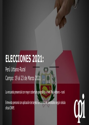 Encuesta Nacional Del 19 Al 23 De Marzo Perú Urbano – Rural Elecciones Generales 2021