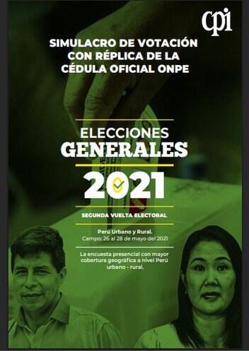 Simulacro De Votación Con Réplica De La Cédula Oficial ONPE Para Las Elecciones Generales 2021 (Segunda Vuelta) 26 Al 28 De Mayo