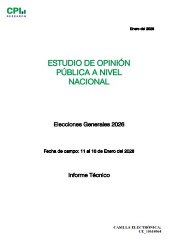 JNE: Elecciones Generales 2026 – Preferencias Candidatos Presidenciales 11 Al 16 De Enero- Informe Técnico