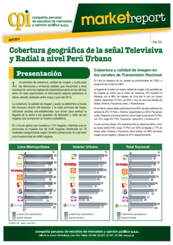 Cobertura Geográfica De La Señal Televisiva Y Radial – Nivel Perú Urbano