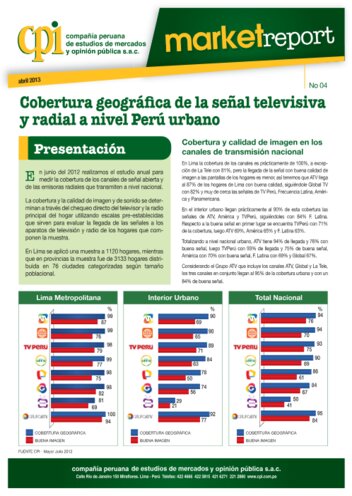 Cobertura Geográfica De La Señal Televisiva Y Radial A Nivel Perú Urbano